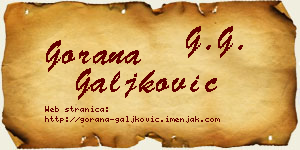Gorana Galjković vizit kartica